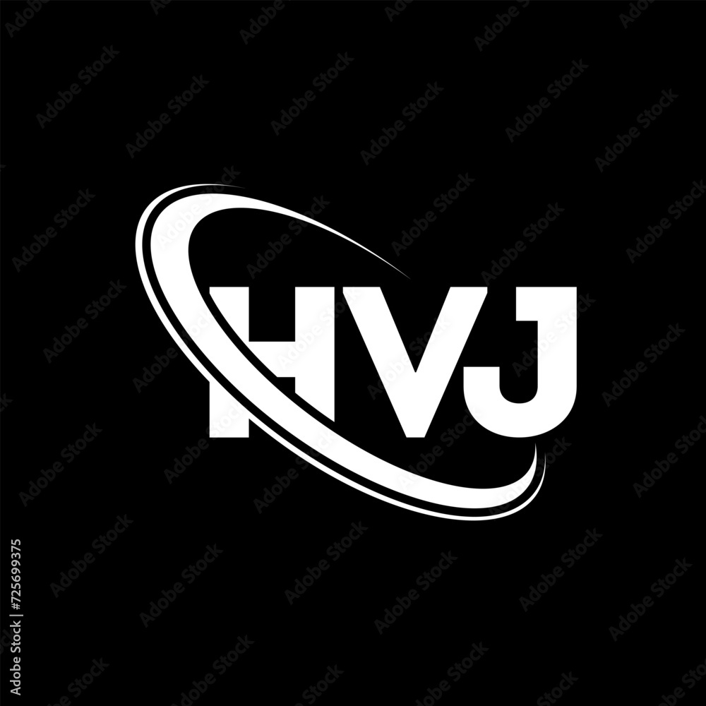 HVJ logo. HVJ letter. HVJ letter logo design. Initials HVJ logo linked with circle and uppercase monogram logo. HVJ typography for technology, business and real estate brand.