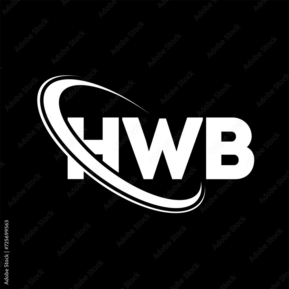 HWB logo. HWB letter. HWB letter logo design. Initials HWB logo linked with circle and uppercase monogram logo. HWB typography for technology, business and real estate brand.