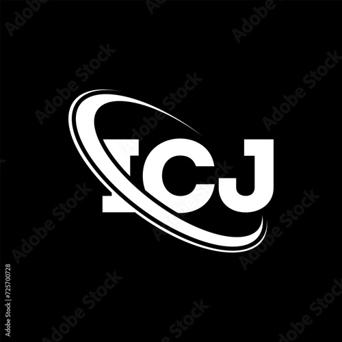 ICJ logo. ICJ letter. ICJ letter logo design. Intitials ICJ logo linked with circle and uppercase monogram logo. ICJ typography for technology, business and real estate brand. photo