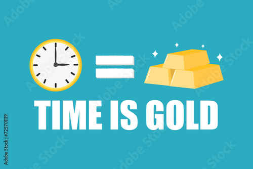 Time equals gold concept illustration