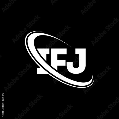 IFJ logo. IFJ letter. IFJ letter logo design. Initials IFJ logo linked with circle and uppercase monogram logo. IFJ typography for technology, business and real estate brand.