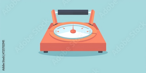 A scale with a weight scale on top. Can be used for measuring weight or as a symbol of balance and accuracy photo