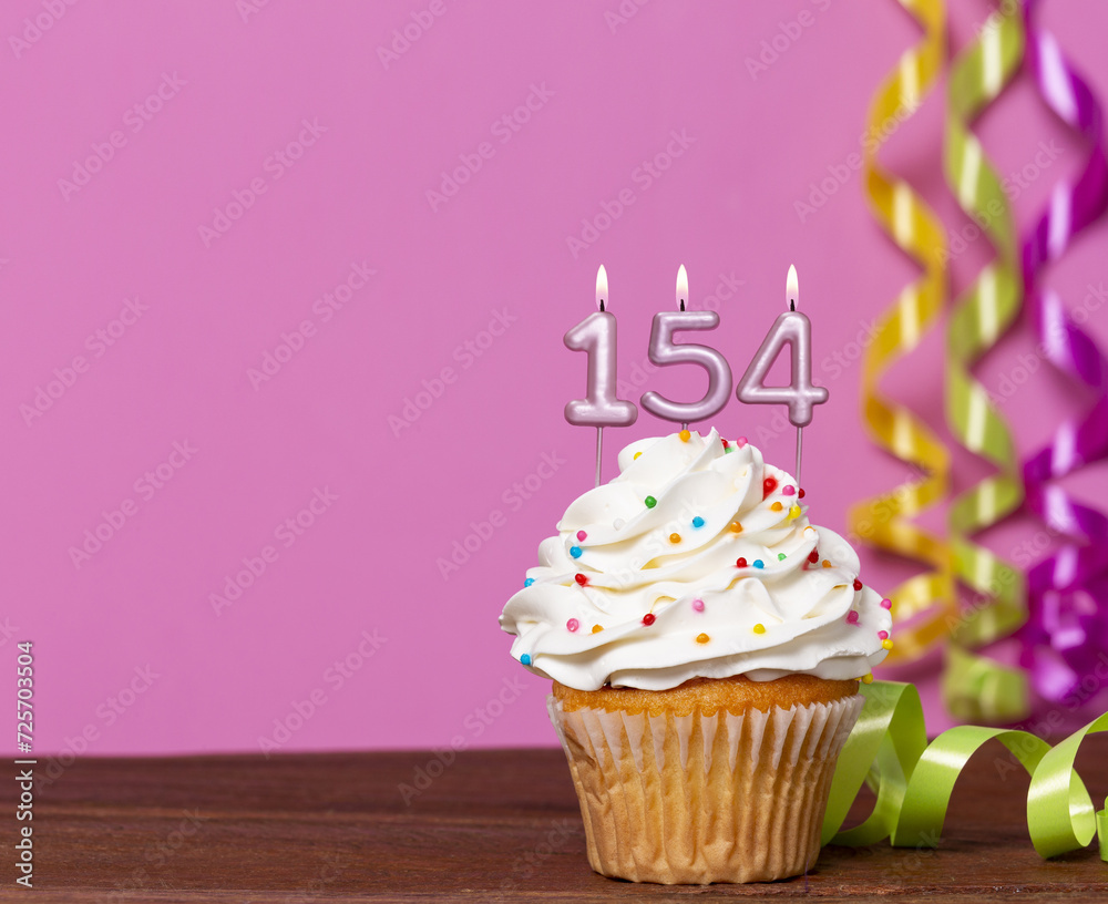 Birthday Cake With Candle Number 154