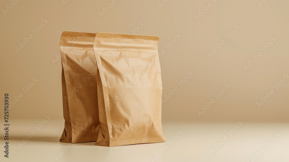 A brown paper bag sitting on top of a table. Suitable for various uses A brown paper bag sitting on top of a table. Suitable for various uses