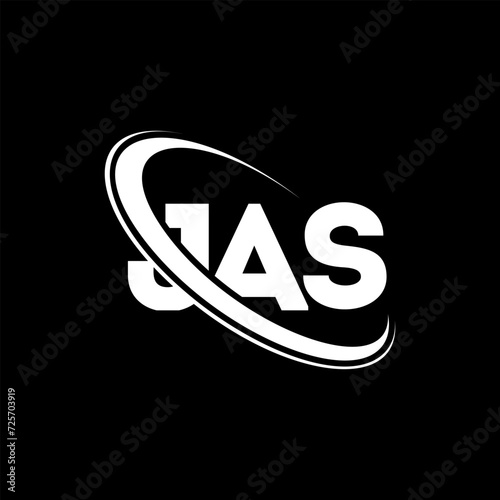 JAS logo. JAS letter. JAS letter logo design. Intitials JAS logo linked with circle and uppercase monogram logo. JAS typography for technology, business and real estate brand.