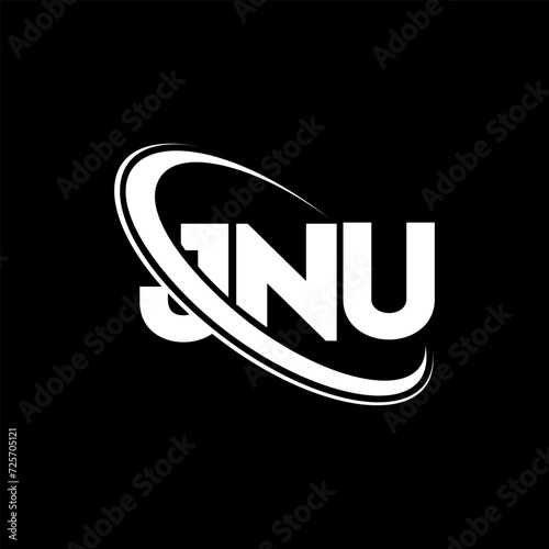 JNU logo. JNU letter. JNU letter logo design. Initials JNU logo linked with circle and uppercase monogram logo. JNU typography for technology, business and real estate brand. photo