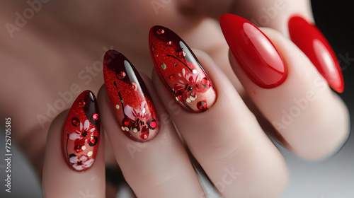 red nail art