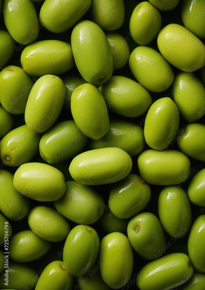 Many fresh and ripe green olives with detailed water drops, bio farm food concept. Generative Ai. Many fresh and ripe green olives with detailed water drops, bio farm food concept. Generative Ai.