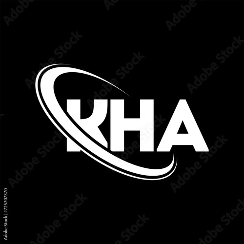 KHA logo. KHA letter. KHA letter logo design. Initials KHA logo linked with circle and uppercase monogram logo. KHA typography for technology, business and real estate brand.
