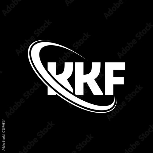 KKF logo. KKF letter. KKF letter logo design. Initials KKF logo linked with circle and uppercase monogram logo. KKF typography for technology, business and real estate brand. photo