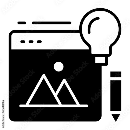 ai image editing toolbox concept, raster photo editor vector icon design, Web design and Development symbol, user interface or graphic sign, website engineering stock illustration