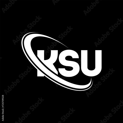 KSU logo. KSU letter. KSU letter logo design. Initials KSU logo linked with circle and uppercase monogram logo. KSU typography for technology, business and real estate brand. photo