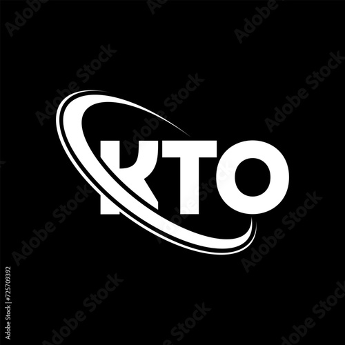 KTO logo. KTO letter. KTO letter logo design. Initials KTO logo linked with circle and uppercase monogram logo. KTO typography for technology, business and real estate brand. photo