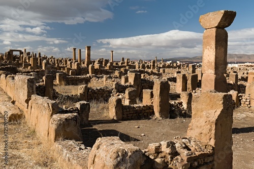 View of the ruins of the Roman Timgad city, dating from the 2nd century. Algeria. Africa. photo