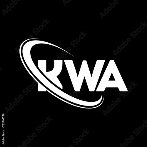 KWA logo. KWA letter. KWA letter logo design. Initials KWA logo linked with circle and uppercase monogram logo. KWA typography for technology, business and real estate brand.
