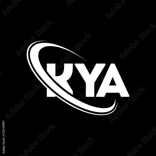 KYA logo. KYA letter. KYA letter logo design. Initials KYA logo linked with circle and uppercase monogram logo. KYA typography for technology, business and real estate brand.