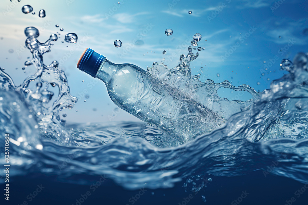 bottled water with water splash bottled water with water splash