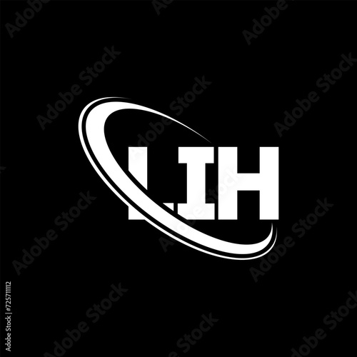 LIH logo. LIH letter. LIH letter logo design. Initials LIH logo linked with circle and uppercase monogram logo. LIH typography for technology, business and real estate brand. photo