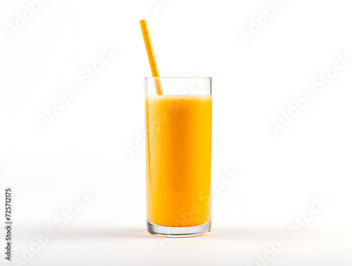 Isolated glass of fresh orange juice  a cold and sweet citrus beverage  perfect for a healthy and refreshing breakfast or anytime drink Generative Ai