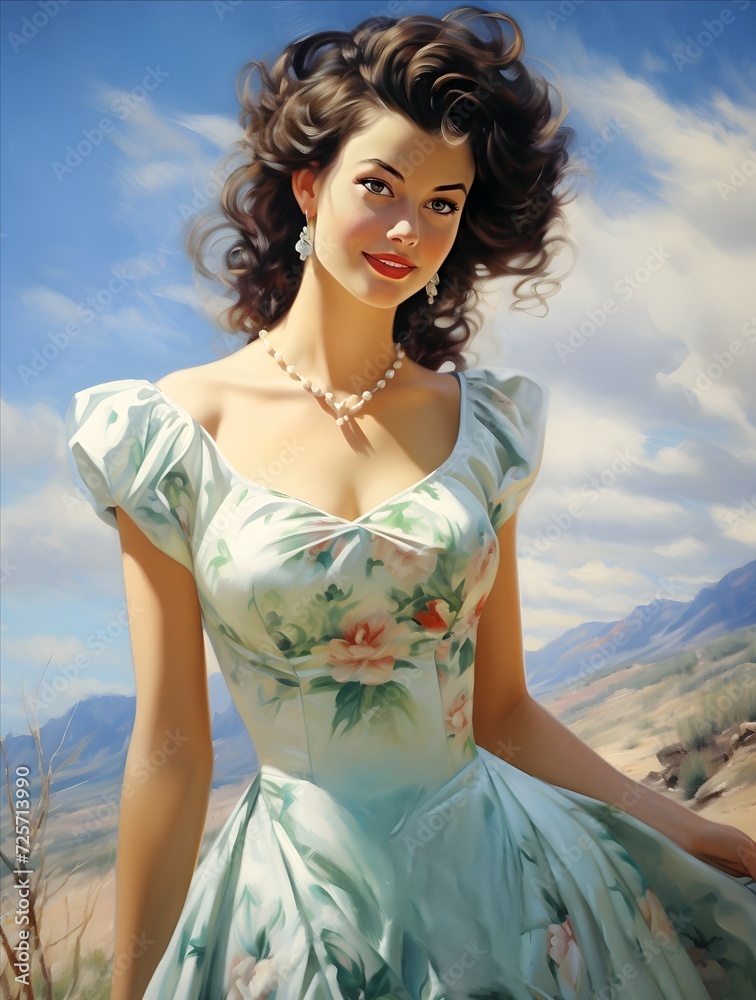 portrait of a woman in a dress old fashion style - ai generated portrait of a woman in a dress old fashion style - ai generated