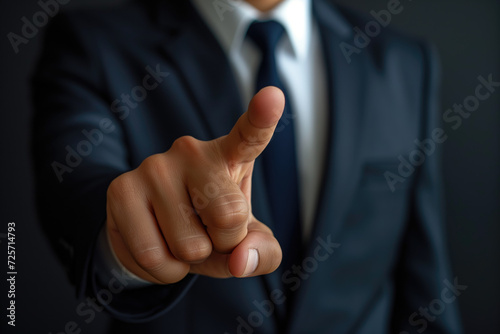 businessman finger point
