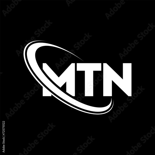 MTN logo. MTN letter. MTN letter logo design. Initials MTN logo linked with circle and uppercase monogram logo. MTN typography for technology, business and real estate brand.