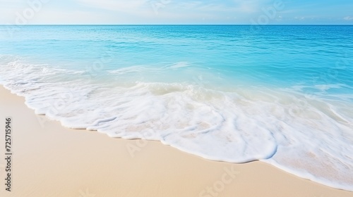 sea Waves on the beach clear sky background. Generative AI
