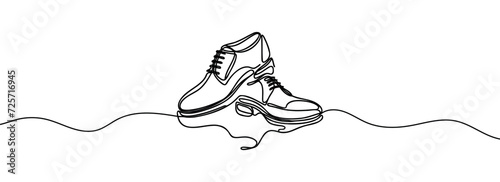 Classic men's shoes in the style of a continuous one-line pattern