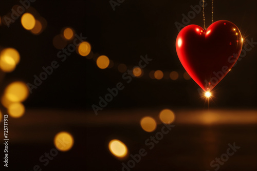  Cuori rossi e fili dorati nell'atmosfera magica di San Valentino 14 Febbraio photo