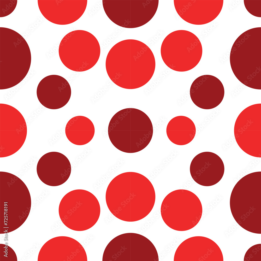 Seamless vector pattern dot circle illustrator balance dot circle cute red colorful fancy color dot circle red background pastel cute wallpaper.