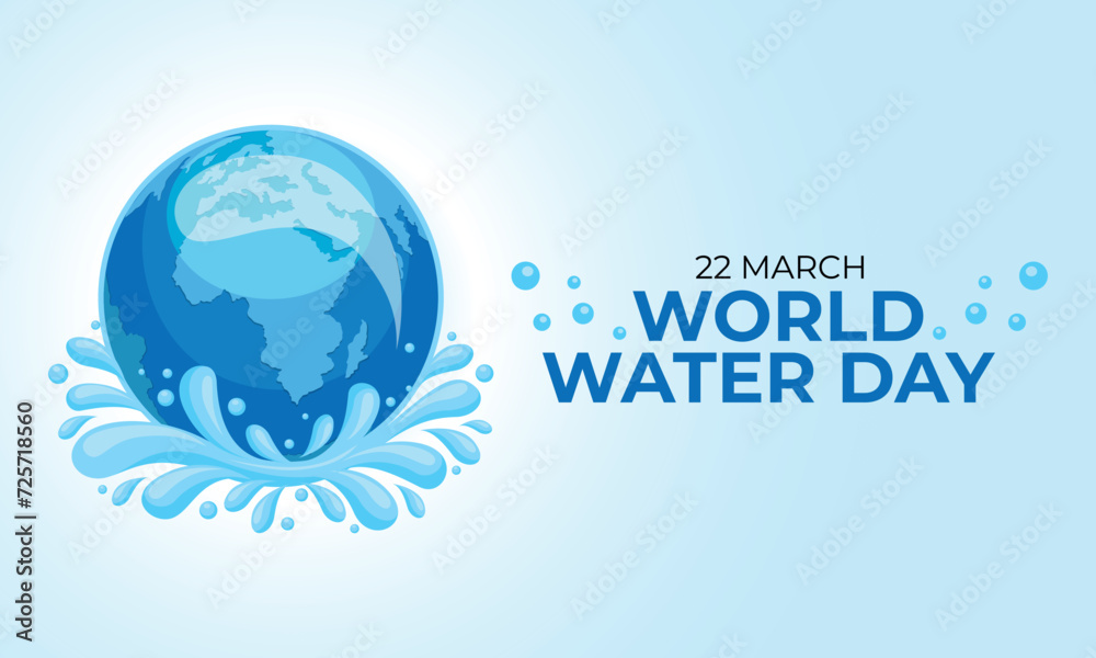 World water day. water day  design for social media post,  Globe Concept design for banner poster.