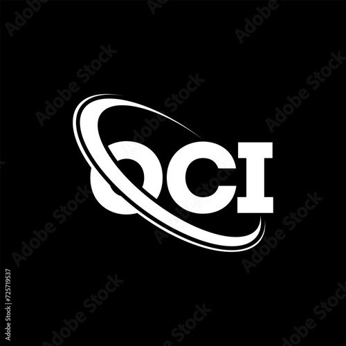 OCI logo. OCI letter. OCI letter logo design. Intitials OCI logo linked with circle and uppercase monogram logo. OCI typography for technology, business and real estate brand. photo