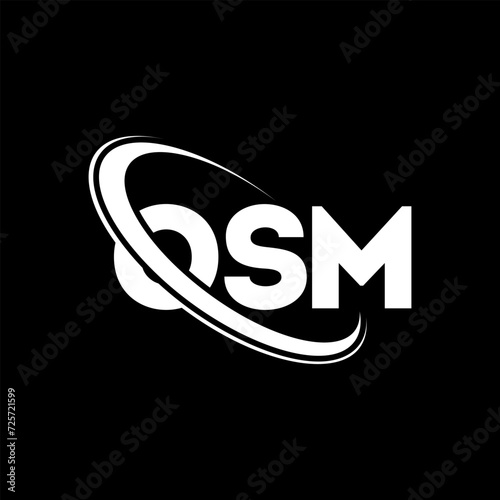 OSM logo. OSM letter. OSM letter logo design. Initials OSM logo linked with circle and uppercase monogram logo. OSM typography for technology, business and real estate brand.