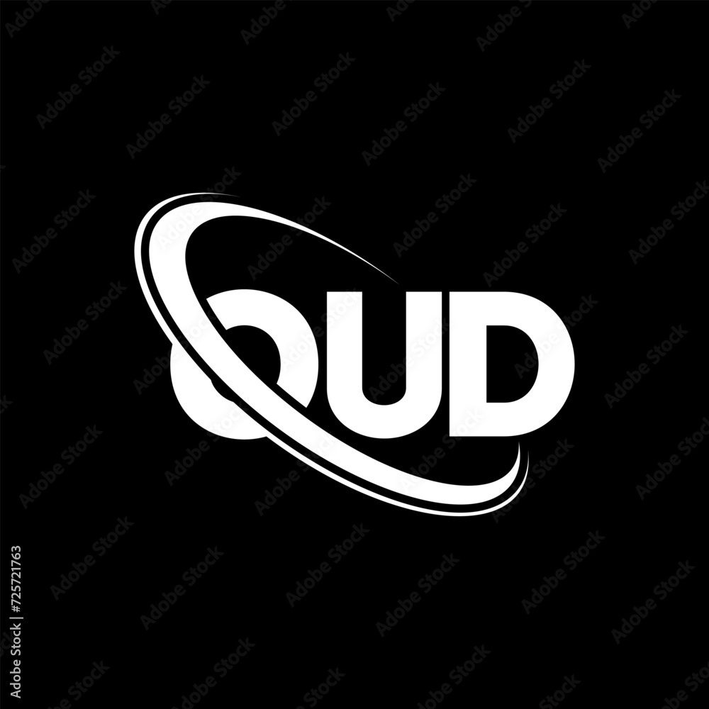 OUD logo. OUD letter. OUD letter logo design. Initials OUD logo linked with circle and uppercase monogram logo. OUD typography for technology, business and real estate brand.