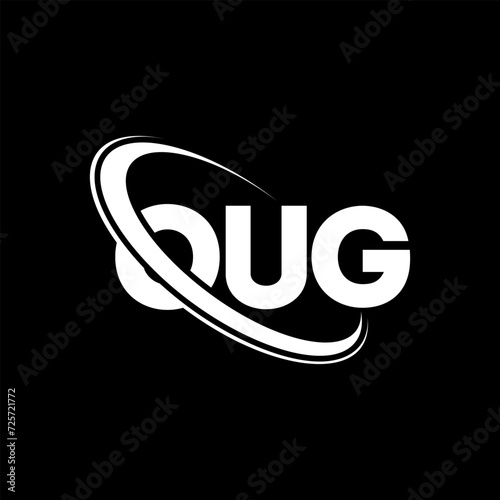 OUG logo. OUG letter. OUG letter logo design. Initials OUG logo linked with circle and uppercase monogram logo. OUG typography for technology, business and real estate brand. photo