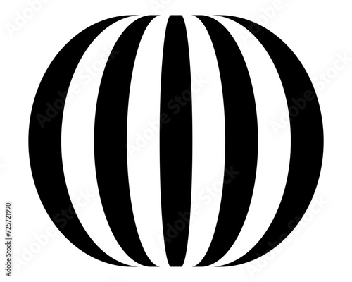 Black on white abstract perspective wave line stripes with 3d dimensional effect isolated on white.