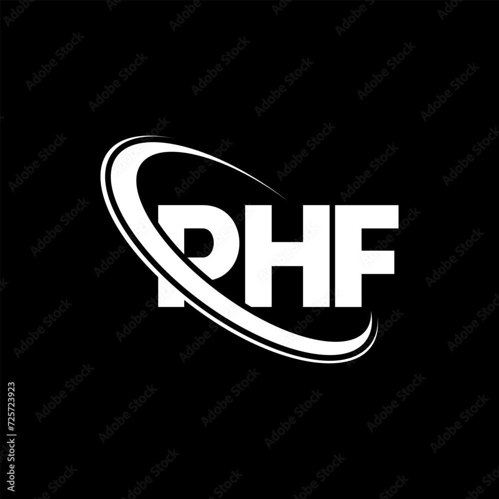 PHF logo. PHF letter. PHF letter logo design. Initials PHF logo linked with circle and uppercase monogram logo. PHF typography for technology, business and real estate brand.