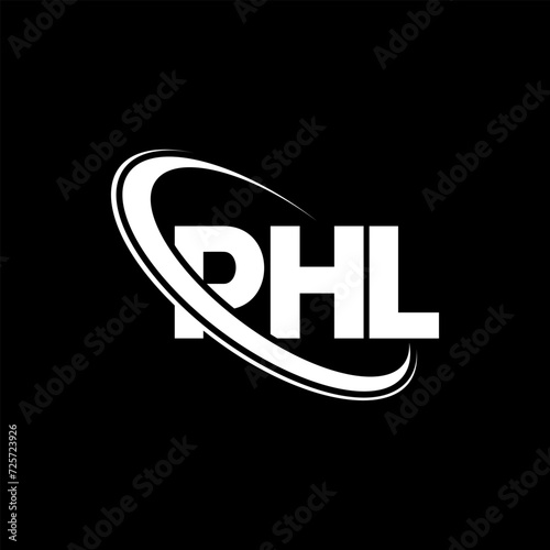 PHL logo. PHL letter. PHL letter logo design. Initials PHL logo linked with circle and uppercase monogram logo. PHL typography for technology, business and real estate brand.