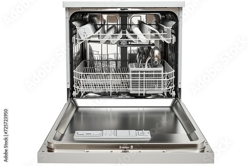 A dishwasher filled to the brim with a large amount of dirty dishes. Ideal for illustrating the need for cleaning or the busy life of a household.