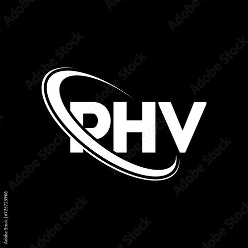 PHV logo. PHV letter. PHV letter logo design. Initials PHV logo linked with circle and uppercase monogram logo. PHV typography for technology, business and real estate brand.