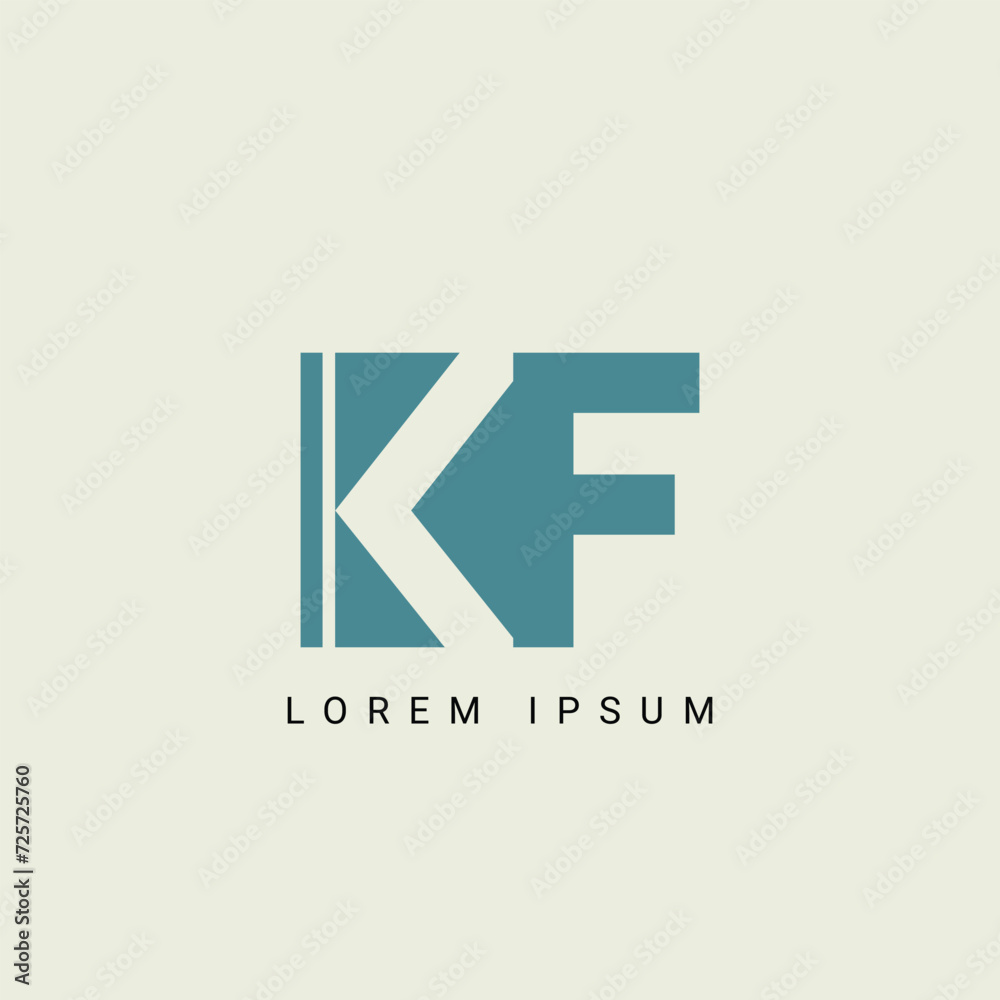 Fototapeta premium Alphabet KF and FK illustration monogram vector logo template