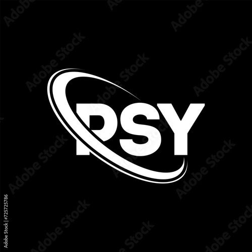 PSY logo. PSY letter. PSY letter logo design. Initials PSY logo linked with circle and uppercase monogram logo. PSY typography for technology, business and real estate brand.