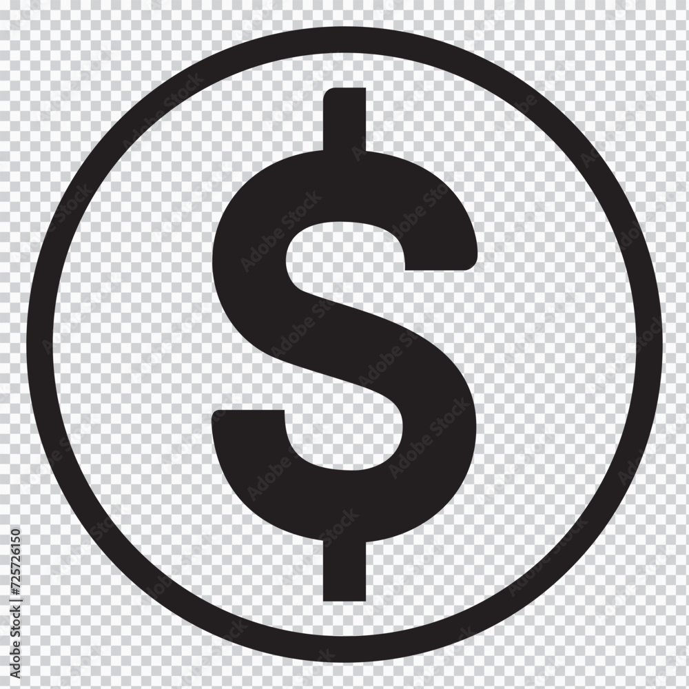 Dollar vector icon isolated on transparent background, Dollar logo design Dollar vector icon isolated on transparent background, Dollar logo design