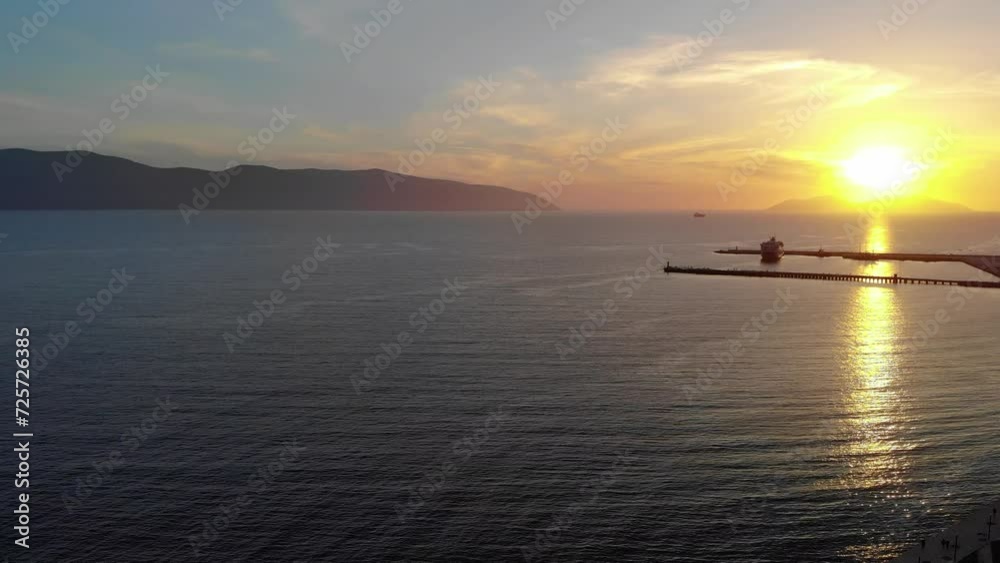 Aerial view of Vlora bay. Morning landscape of Vlora bay Aerial view of Vlora bay. Morning landscape of Vlora bay