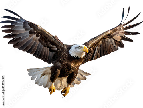 Regal Bald Eagle, isolated on a transparent or white background photo