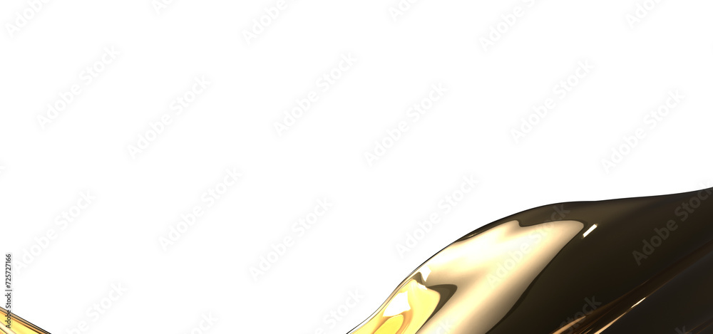 Fototapeta premium Flying gold cloth isolated on white background 3D render