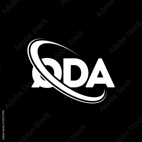 QDA logo. QDA letter. QDA letter logo design. Initials QDA logo linked with circle and uppercase monogram logo. QDA typography for technology, business and real estate brand. photo