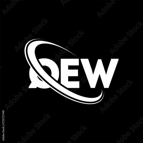 QEW logo. QEW letter. QEW letter logo design. Initials QEW logo linked with circle and uppercase monogram logo. QEW typography for technology, business and real estate brand.