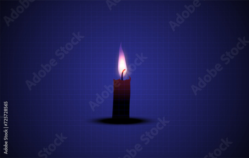 Candle vector picture that looks realistic on a blue background