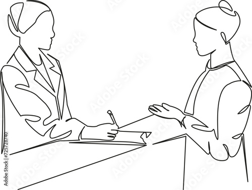 nurse fills out a patient questionnaire